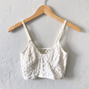 UO Pins & Needles Daisy Lace Longline Bralette
